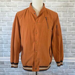 Black Scale Lightweight Lined Bomber Jacket Burnt Orange Casual Streetwear Med